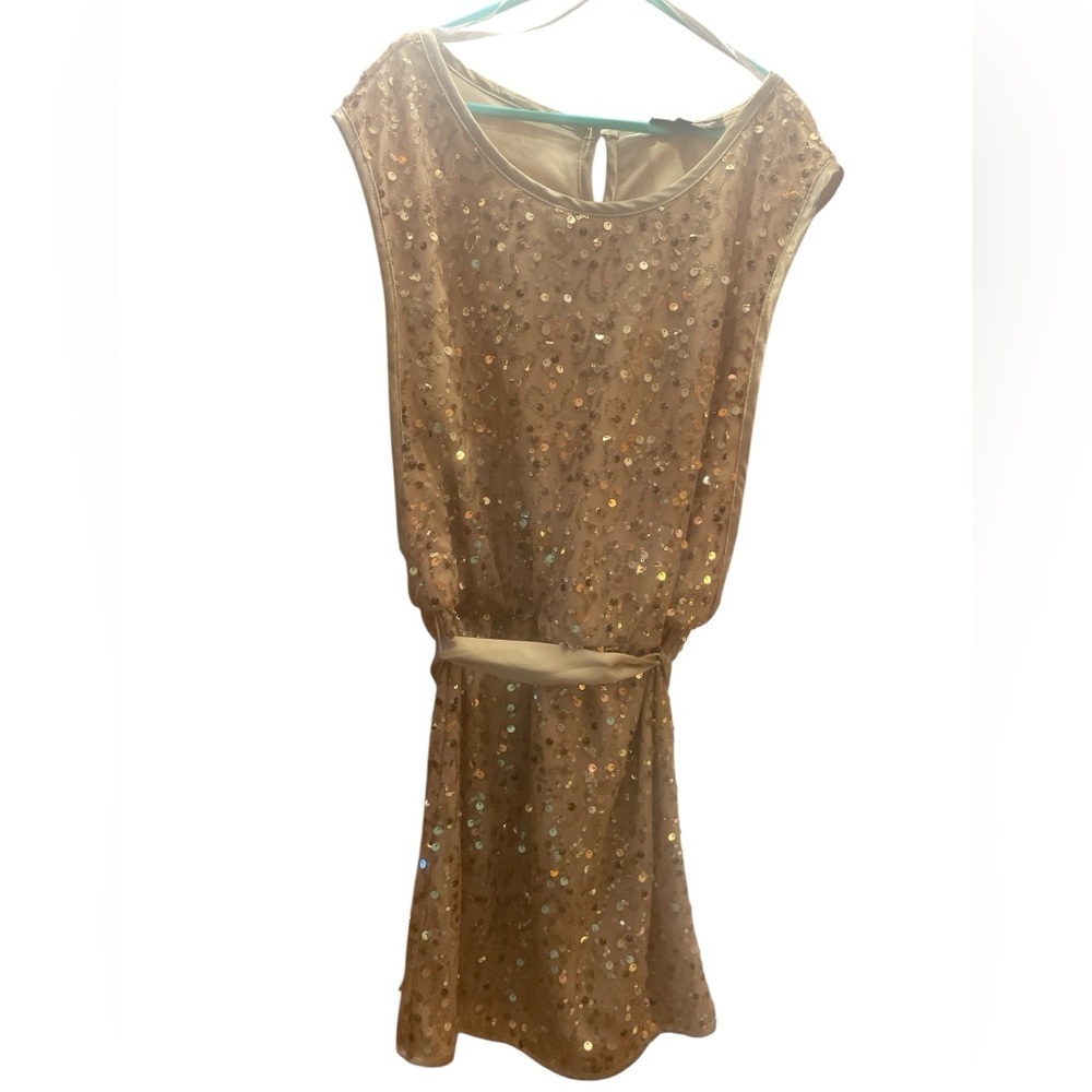 My Michelle Girls Gold Sequin Party Dress Size 10 Formal Flower Girl Holiday - Picture 4 of 10